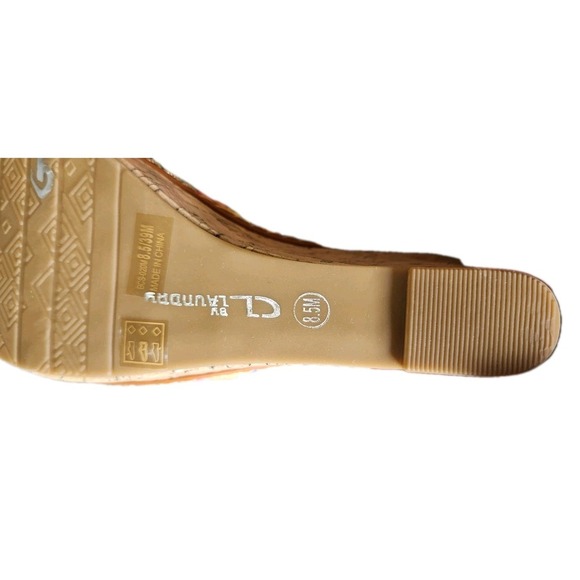 CL By Laundry Beginning Women's multicolor Striped Woven Wedge Sandals 8.5 - Picture 6 of 7